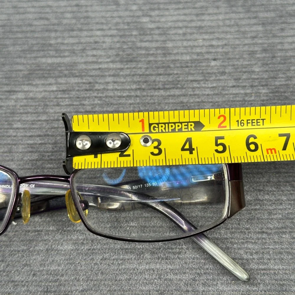 Takumi T9795 Purple Rectangular Y2K Eyeglasses Frames 50/17 135 Patented Tech